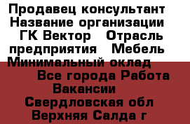 Продавец-консультант › Название организации ­ ГК Вектор › Отрасль предприятия ­ Мебель › Минимальный оклад ­ 15 000 - Все города Работа » Вакансии   . Свердловская обл.,Верхняя Салда г.